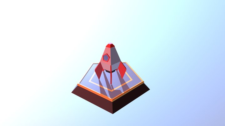 Low Poly Rocket 3D Model