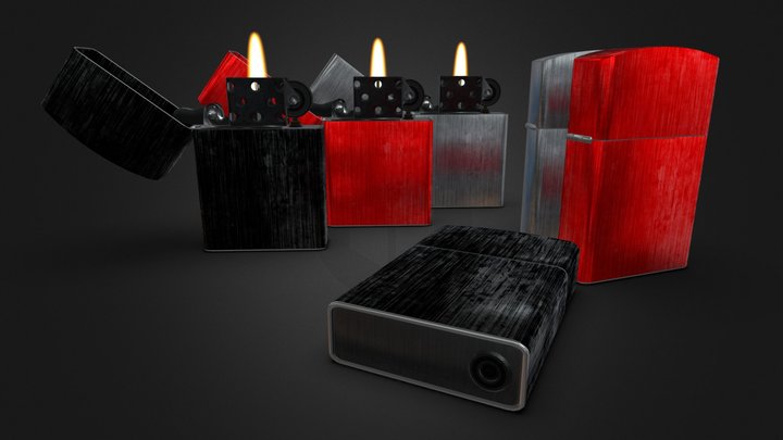 Lighter 3 different colors 3D Model