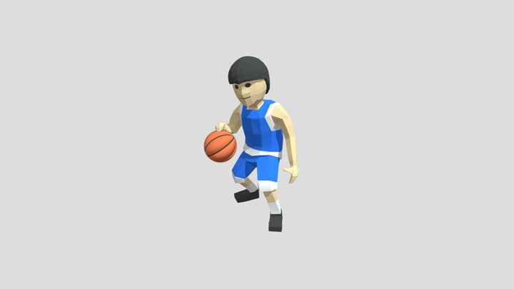 Low Poly Basketball Dribble Animation