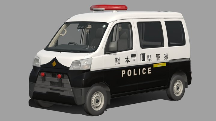 DAIHATSU HIJET / JAPAN POLICE / LOW POLY 3D Model