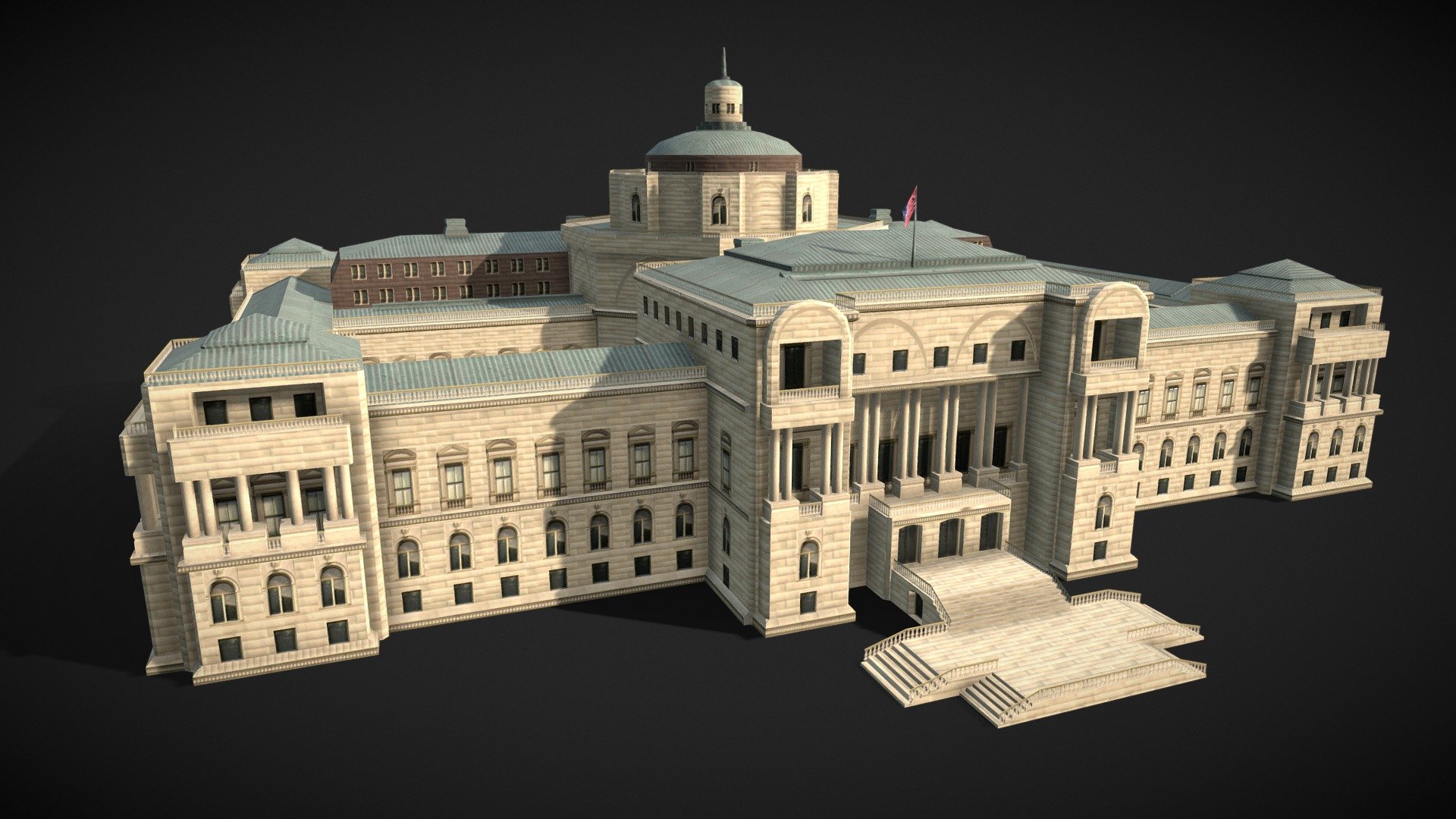 Library Of Congress Low Poly Game Ready - Buy Royalty Free 3D 
