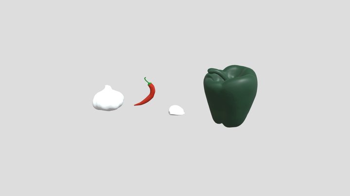 food restaurant garlic + chilli 3D Model