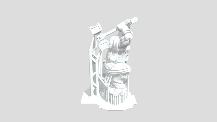 dwarf-with-hammer-stl-for-3d-printing 3D Model