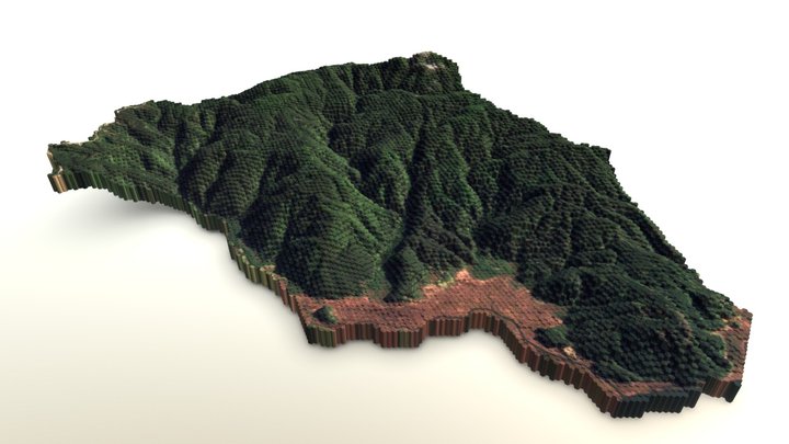 Parque Oncol - H3 hexagonized discrete DEM 3D Model
