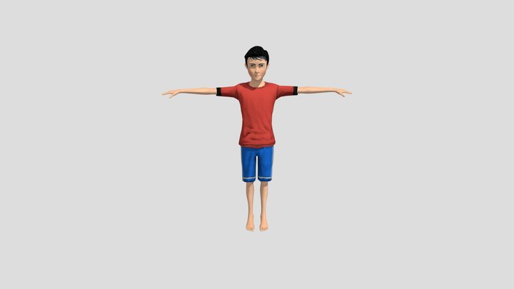 Toon Male Character- Skinny 3D Model