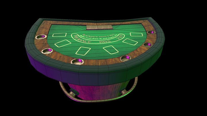 Blackjack table 3D Model