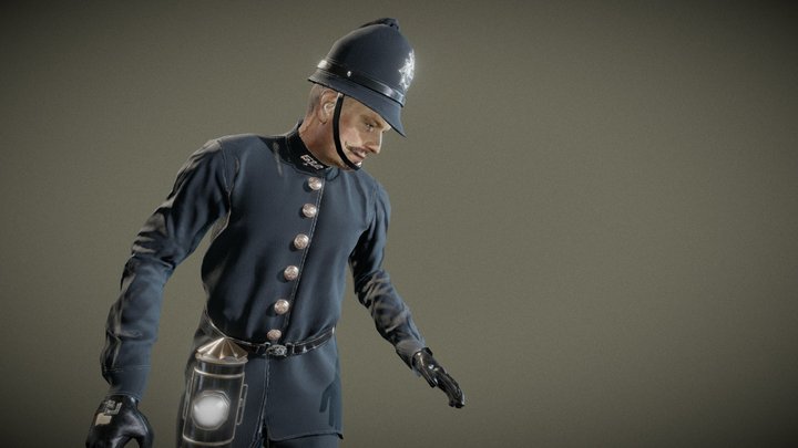 Police Man Character 3D Model
