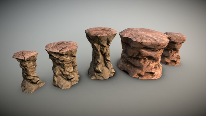 Rock Platforms 3D Model