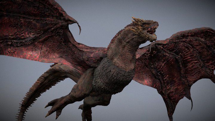 Dark Dragon Killgarrah with textures 3D Model