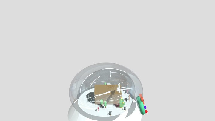 Casetta dell'omino di pan di zenzero in boccia 3D Model