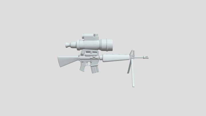 M16A1 with AN/PVS-2 3D Model