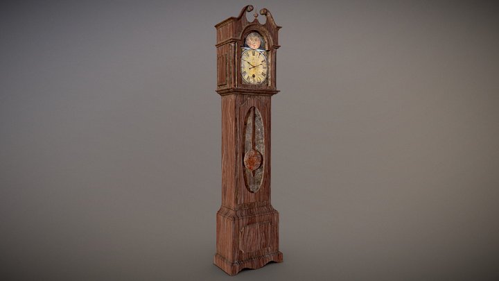 Old Grandfather Clock 3D Model
