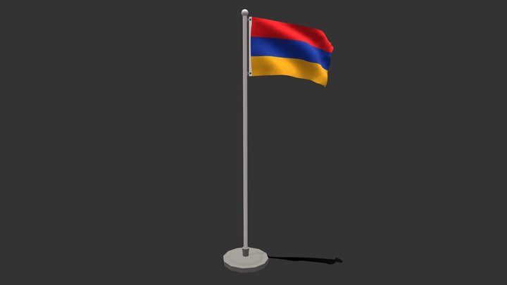 Seamless Animated Armenia Flag 3D Model