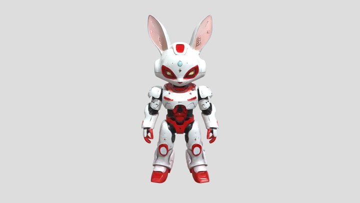 robotic bunny with humanoid body 3D Model