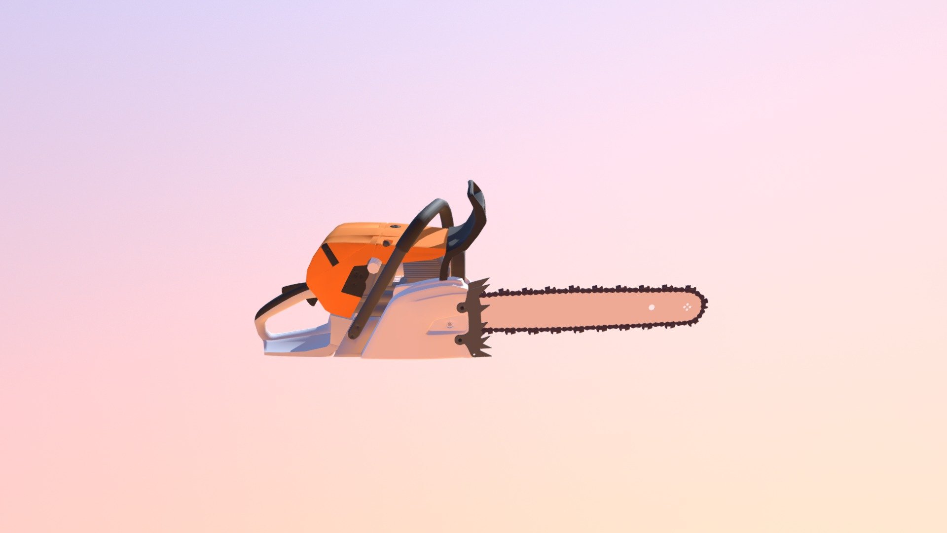 Chain Saw Low Poly