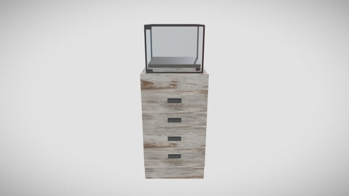 elemento espositore cassetti con teca 3D Model