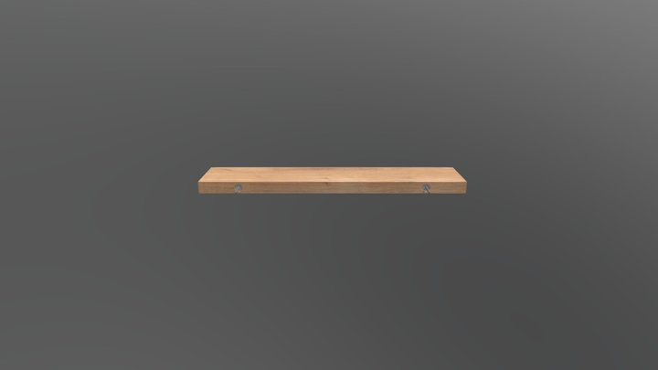 Solid Oak Floating Shelf 3D Model