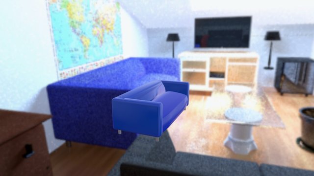 Blauwe Bank 3D Model