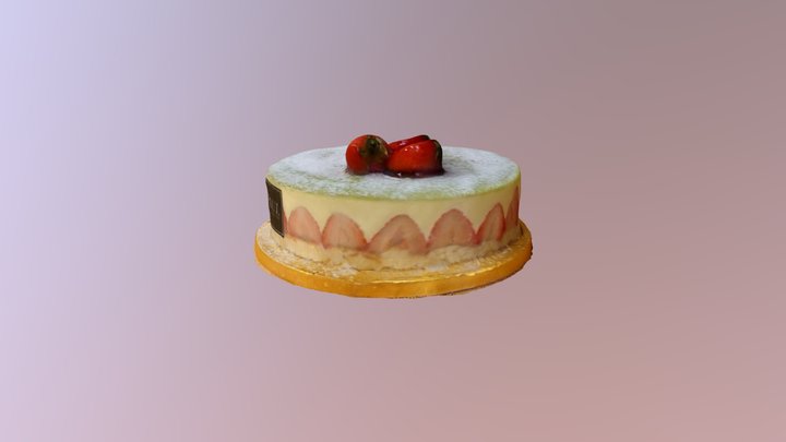 Strawberry Sponge cake 3D Model
