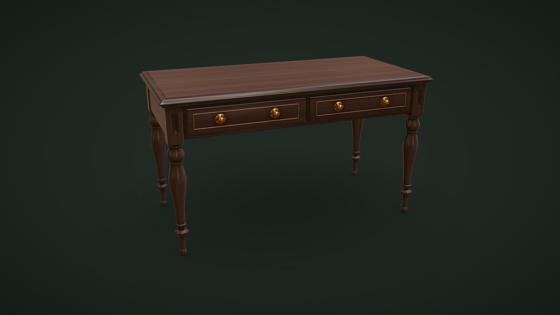 Antique Desk Buy Royalty Free 3D model by ÆON (xaeon) [bd2ce1b] Sketchfab Store