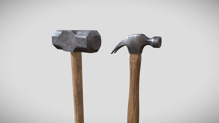 Claw Hammer and Sledge Hammer 3D Model