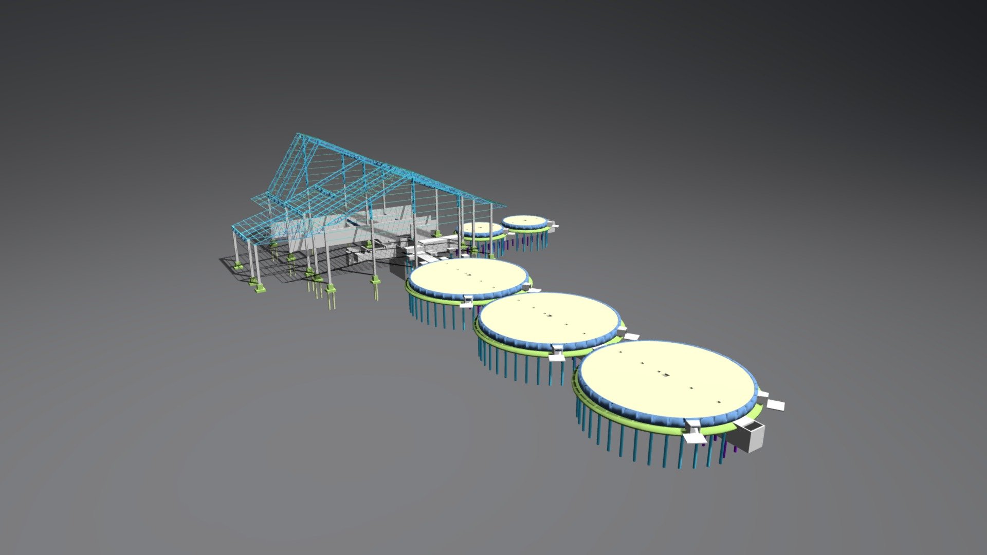 Base para silo de armaz. de grãos (3x 50000)