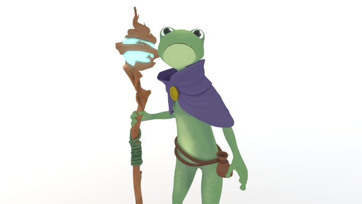 Wizard Frog 3D Model