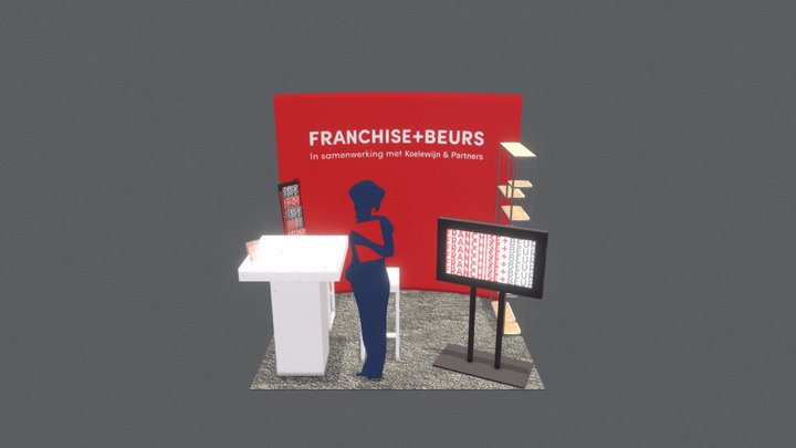 Franchise+Beurs: Small Stand Regulier (Huur) 3D Model