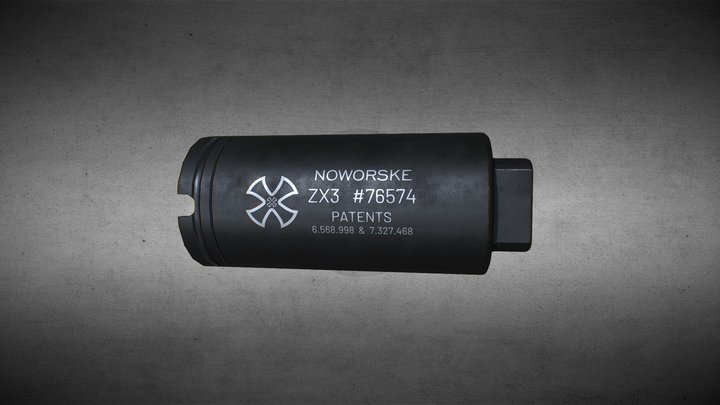 Noworske ZX3 Flash Suppressor 3D Model