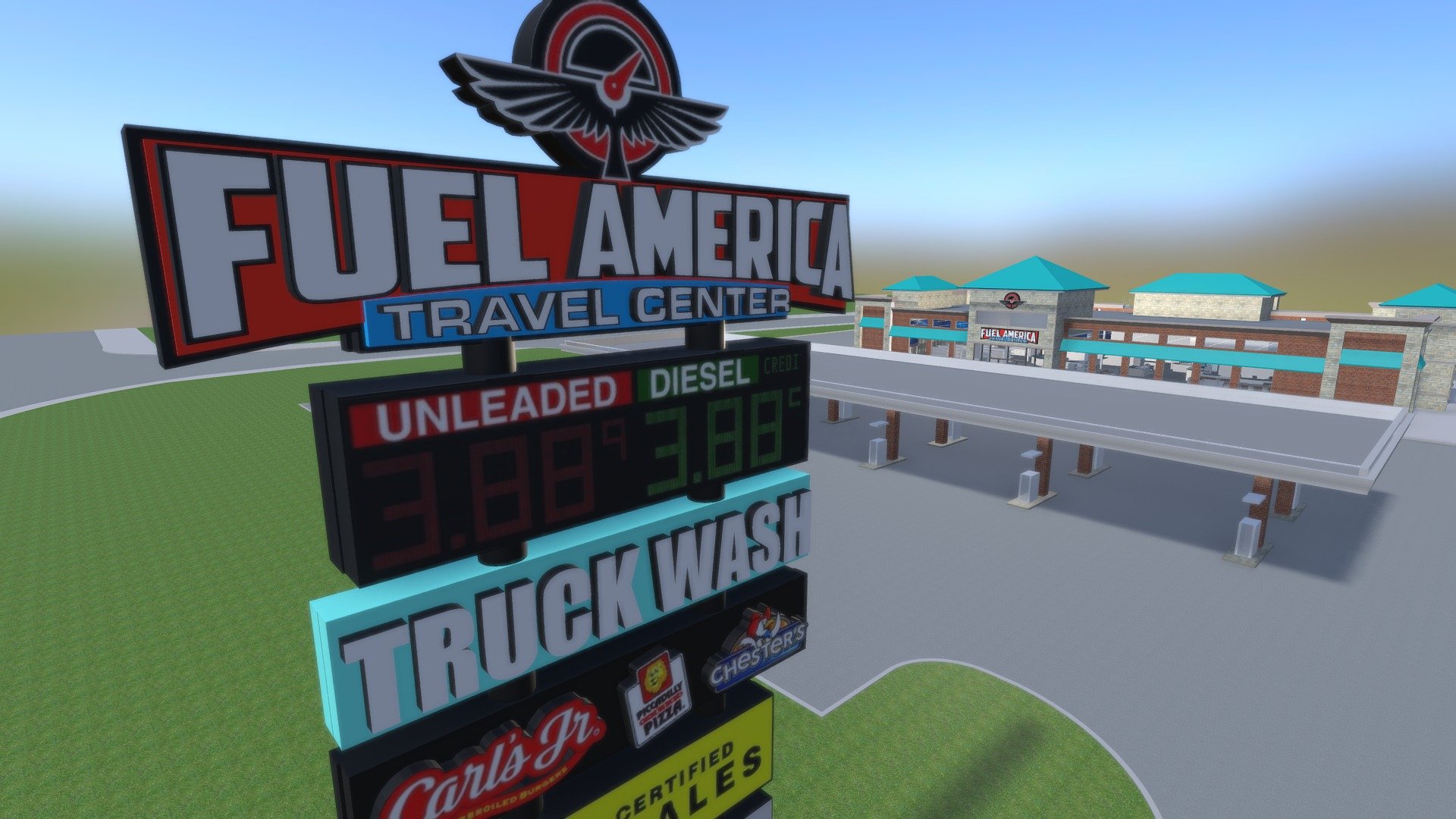 Fuel America Travel Center A 3D model by Titan Sign Company [bd333e1