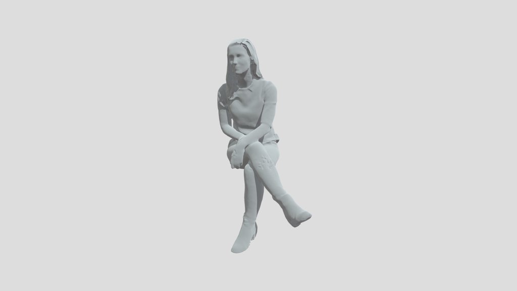 3d Soul Sitting Young Woman Katka