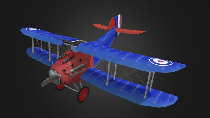 Stylized WW1 plane - Sopwith Dolphin 3D Model