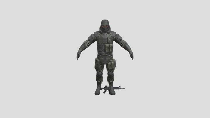 Solider Walk 3D Model