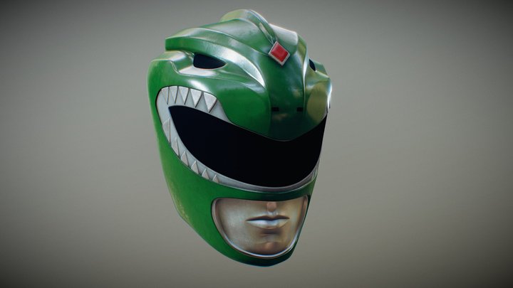 Green Ranger Helmet - wip 3D Model