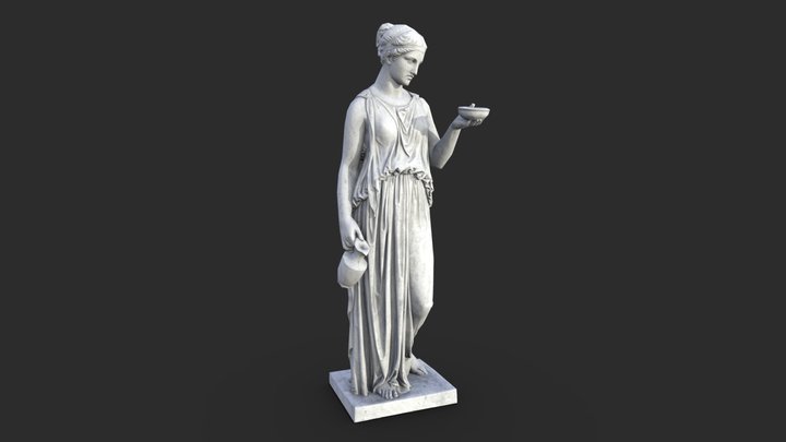 Hebe Statue - Granite 3D Model