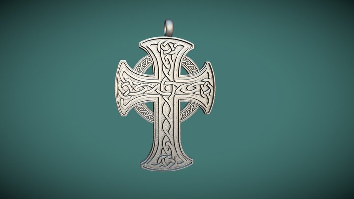 Celtic Cross Pendant 3D Model