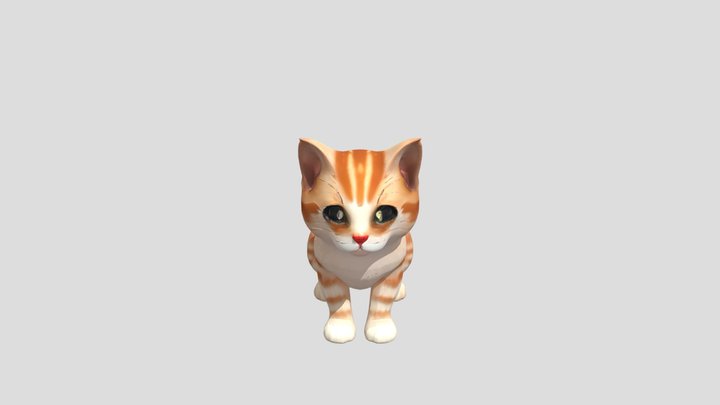 Cartoonish orange cat 3D Model