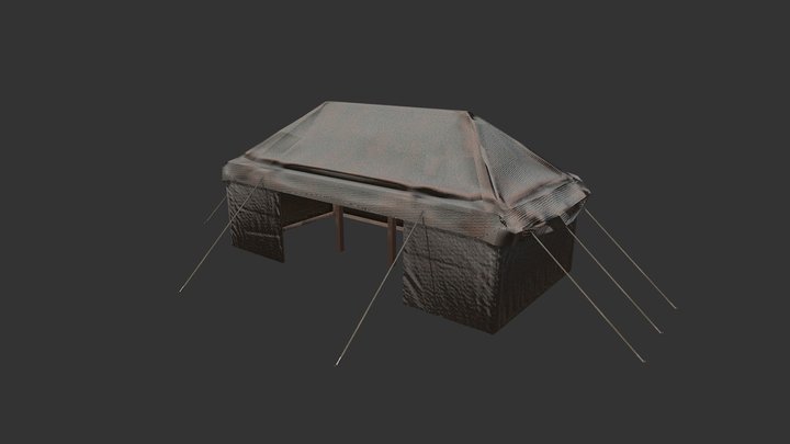Large militery tent 3D Model