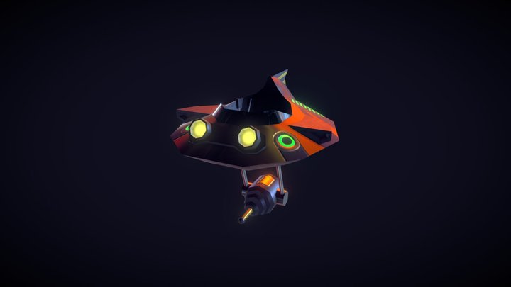 Alien Boss UFO 3D Model