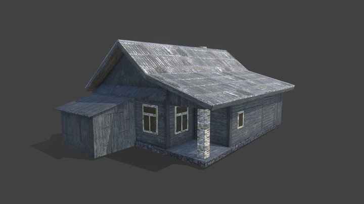 Старый сельский домик. An old country house. 3D Model