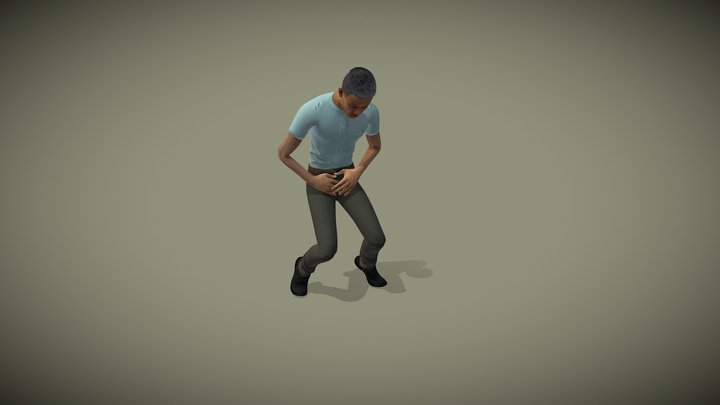 Animated Man Character Painful Groin Hit – Modelo 3D gratuito STL