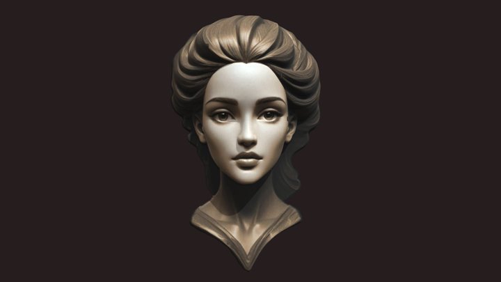 Girl Face 008 – Gratis 3D-model STL