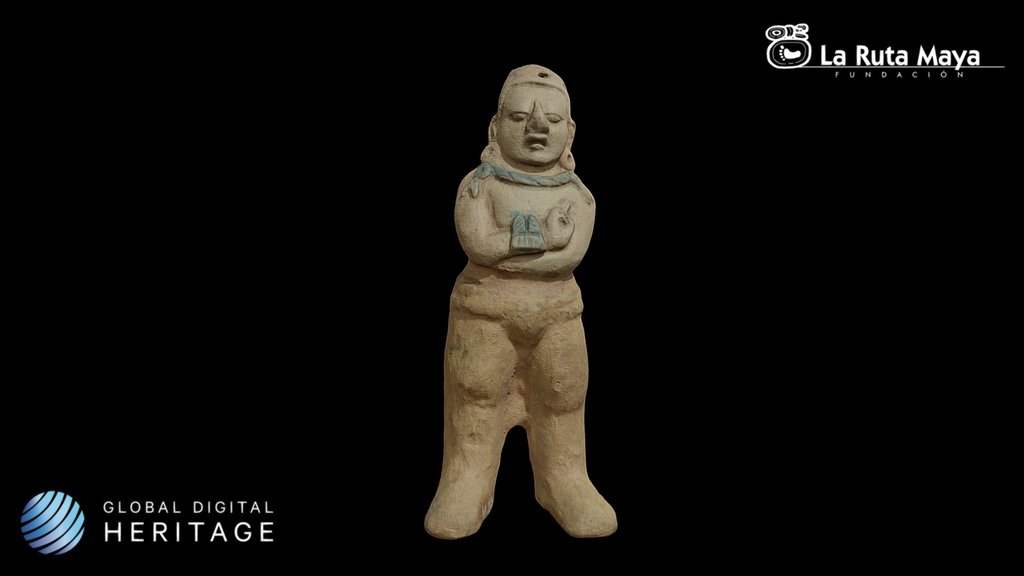 Male figurine with inlay holes