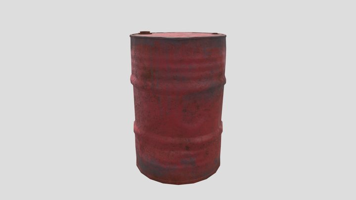 Red Oil Barrel 3D Model