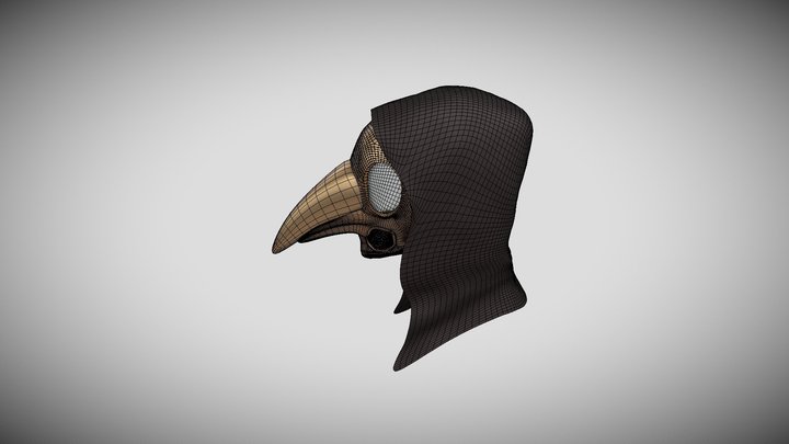 plague doctor with hood 3D Model