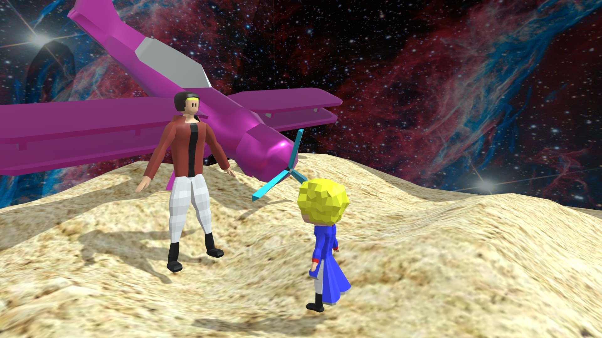 Principito y el aviador. — Sketchfab embed 3D viewer