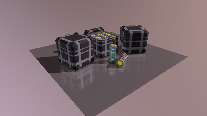 Sci Fi Crate (Mesh Modeling Exercise) 3D Model