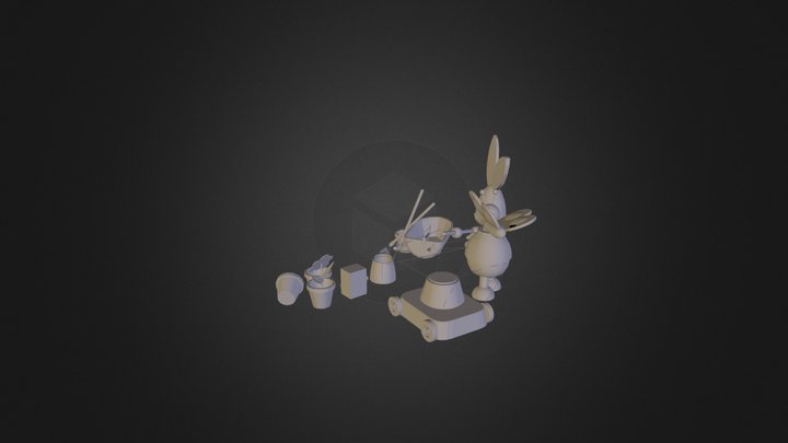 Hopla scene ( low poly ) 3D Model