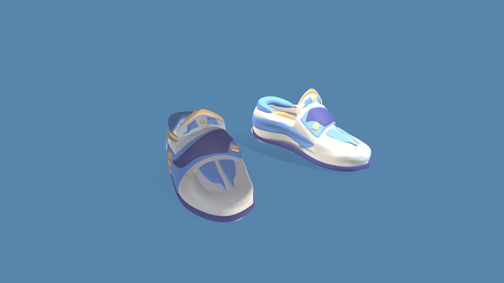 Stylized Golf/ Boat Shoes 3D Model