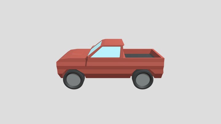 Pickup-Truck (LowPoly) 3D Model